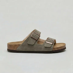 Double-Strap Buckle Sandals – Green