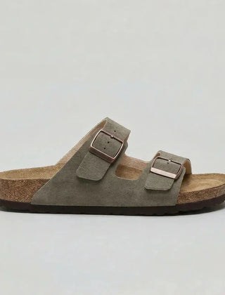 Double-Strap Buckle Sandals – Green