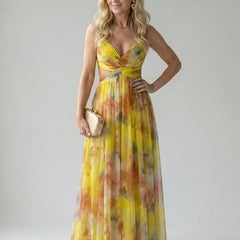Soft Wrap Maxi Dress – Yellow
