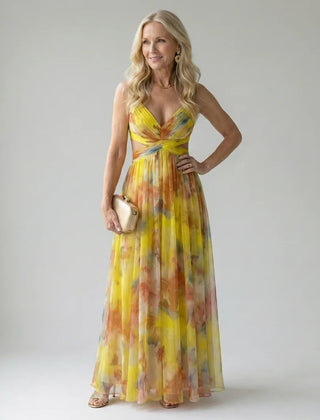 Soft Wrap Maxi Dress – Yellow