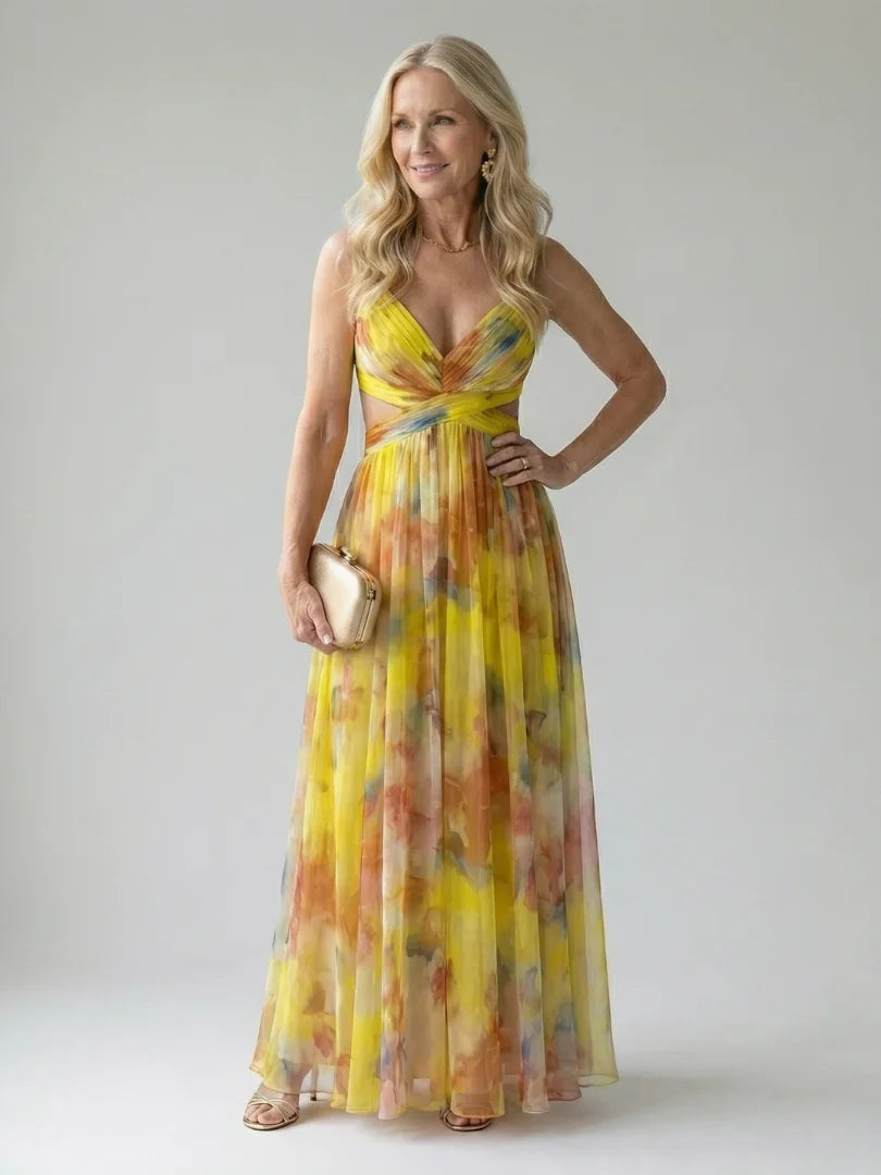 Soft Wrap Maxi Dress – Yellow