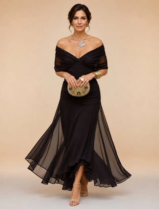 Elegant Ruched Maxi Dress – Brown
