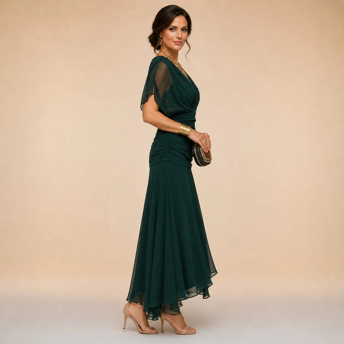 Elegant Ruched Maxi Dress
