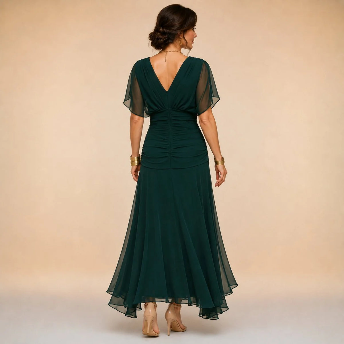 Elegant Ruched Maxi Dress