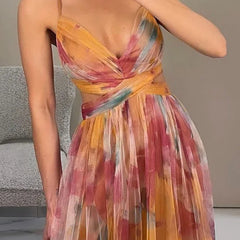 Abstract Print Maxi Dress