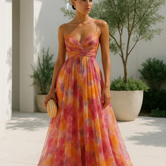 Abstract Print Maxi Dress