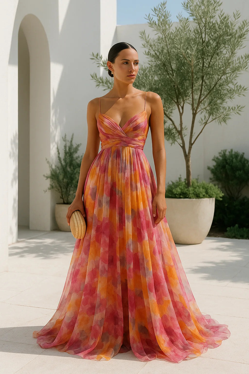 Abstract Print Maxi Dress