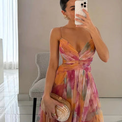 Abstract Print Maxi Dress