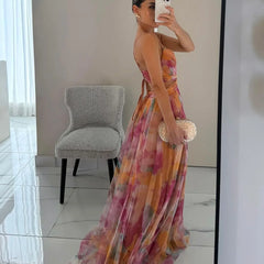 Abstract Print Maxi Dress