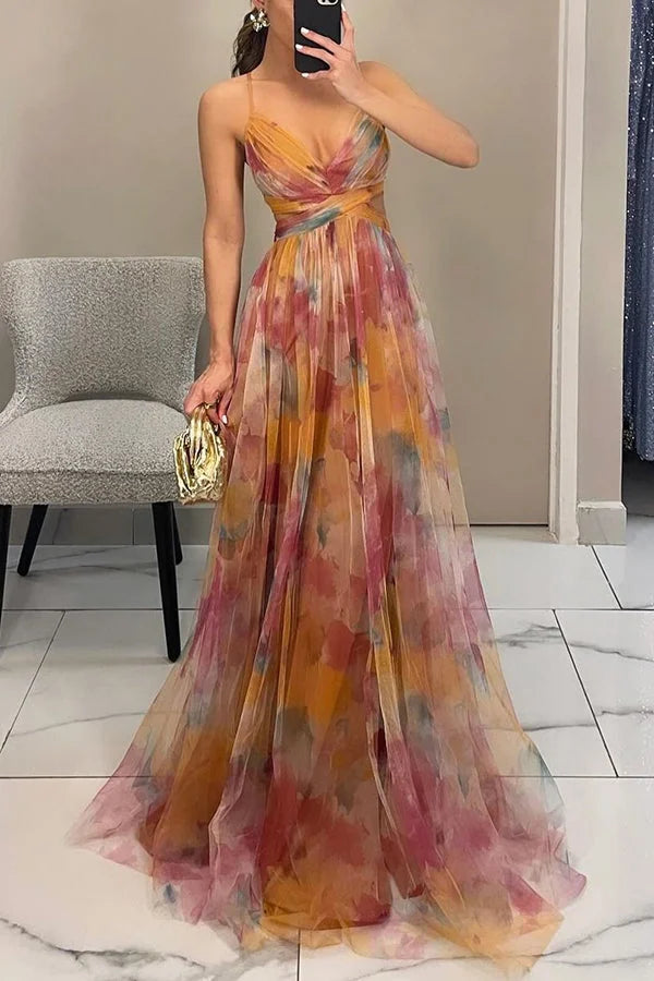 Abstract Print Maxi Dress
