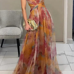 Abstract Print Maxi Dress