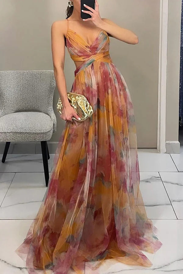 Abstract Print Maxi Dress