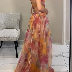 Abstract Print Maxi Dress