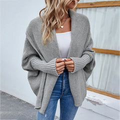 Oversized Shawl Collar Cardigan – Grey