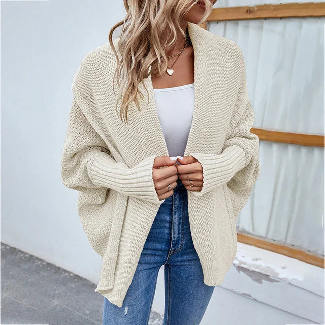 Oversized Shawl Collar Cardigan – Apricot