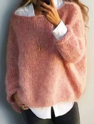 Oversized Mohair Blend Jumper – Light Pink