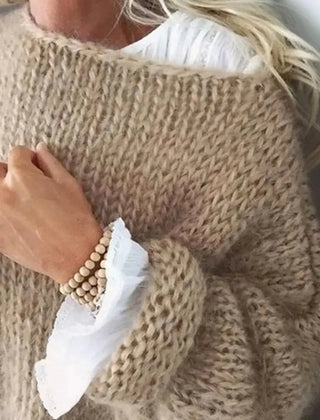 Oversized Mohair Blend Jumper – Khaki