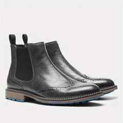 Brogue Wingtip Chelsea Boots – Dark Grey