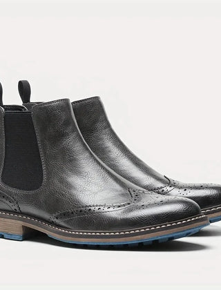 Brogue Wingtip Chelsea Boots – Dark Grey