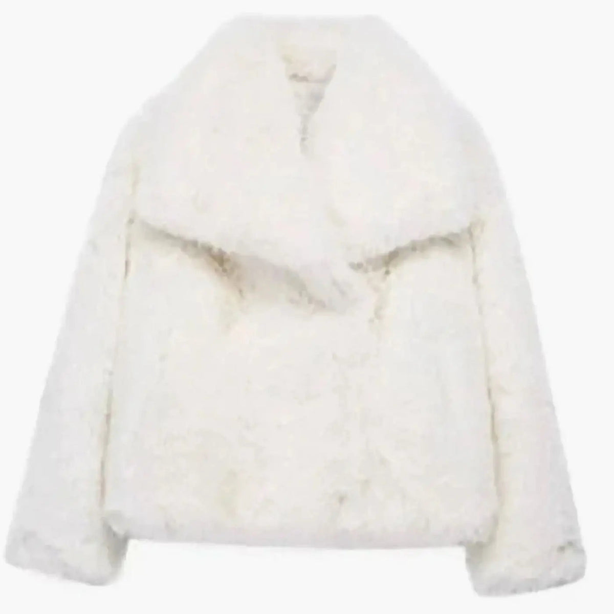 Cropped faux fur jacket in White