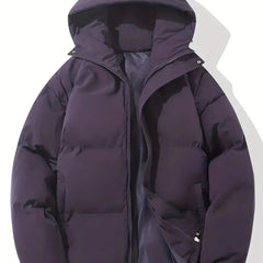 Zip-up hooded puffer jacket in Purple